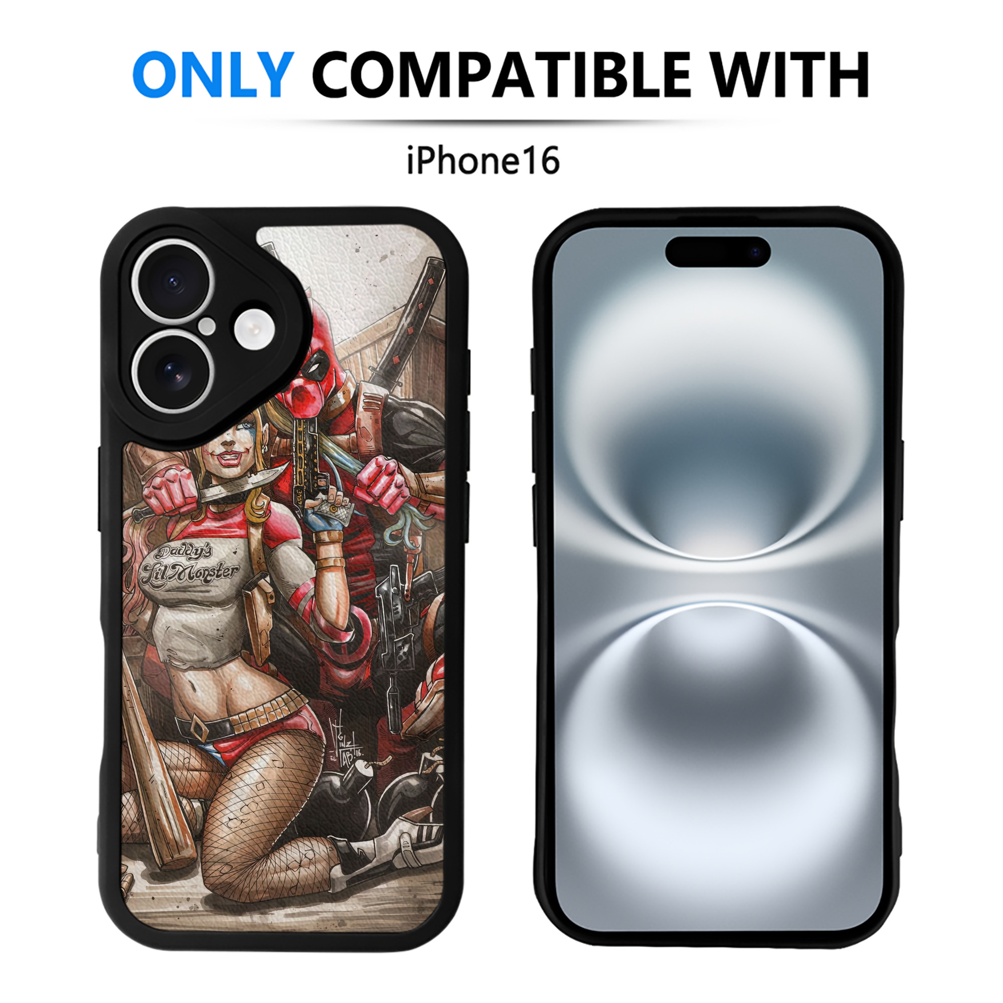 （画像用） Deadpool デッドプール 【iPhone 16シリーズ対応】シリコンスマホケース（レザー調） 材質：シリコン